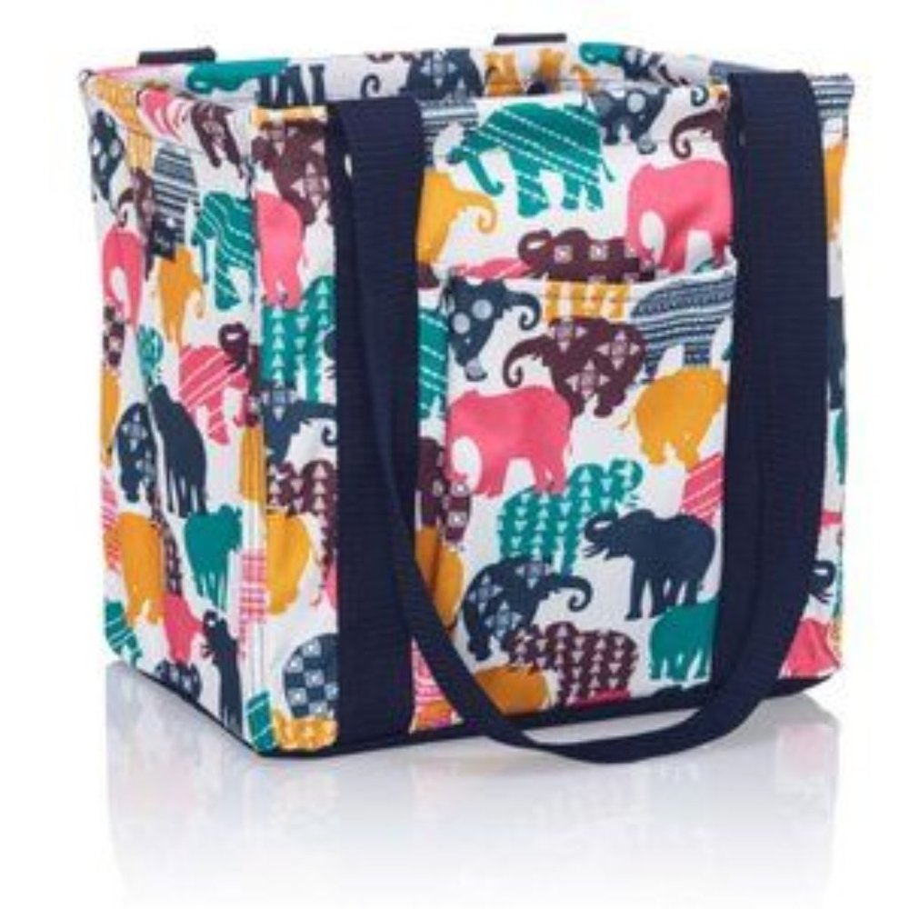 Thirty-One Small Utility Tote Elephant Parade Multi Color